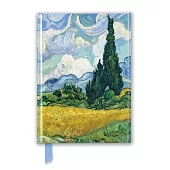 Van Gogh Foiled Journal: Wheat Field With Cypresses
