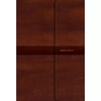 Santa Biblia / Holy Bible: Reina Valera 1960, marrón, símil piel con cierre, letra gigante, referencias / Brown Imitation Leathe