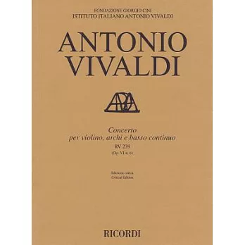 Concerto for Violin, Strings and Basso Continuo - Rv239, Op. 6 No. 6: Score