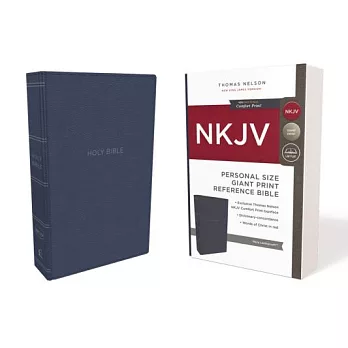 Holy Bible: New King James Version, Navy, Leathersoft, Personal Size, Giant Print, Reference, Red Letter Edition