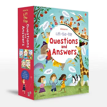 Lift-the-flap questions and answers slipcase：Body、Animals、Dinosaurs、Time、Food