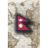 Notes: Beautiful Flag Of Nepal Lined Journal Or Notebook, Great Gift For People Who Love To Travel, Perfect For Work Or Schoo