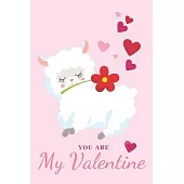 You Are My Valentine: Llama Lover Gift Idea Cute Corgin Playing With Cupcake, Blank Lined Pocket Book to Write In, Pink Matte Cover for Girl