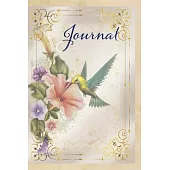 Journal: Beautiful Hummingbird Notebook Journal with Blank Lined Pages for Writing Diary Composition Book Nature Design Theme B