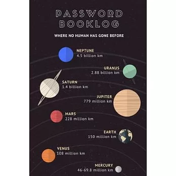 Password Book: Password Logbook Space Theme To Protect Usernames and Passwords - Internet Password Book - Includes Alphabetical Index