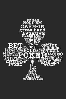 Poker Player Clubs: Notebook A5 Size, 6x9 inches, 120 lined Pages, Poker Face Casino Cards Card Game Clubs Wordcloud