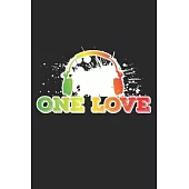 One Love: Notebook A5 Size, 6x9 inches, 120 lined Pages, Reggae Rasta Rastafari Jamaica Jamaican Music Headphones Love