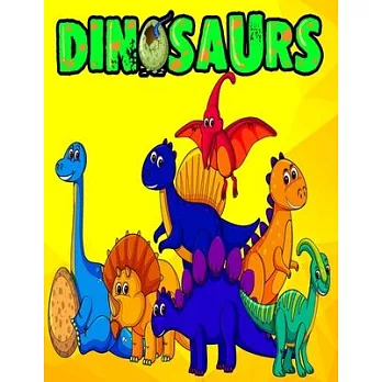 Dinosaur Coloring Activity Book: 60 Hand Drawn 8.5X11 Size Giant Full Page Jumbo Dino Colouring Drawing Collection for Kids Toddler Boys and Girls