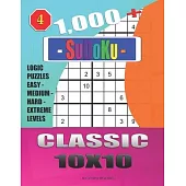 1,000 + Sudoku Classic 10x10: Logic puzzles easy - medium - hard - extreme levels
