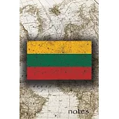 Notes: Beautiful Flag of Lithuania Lined Journal Or Notebook, Great Gift For People Who Love To Travel, Perfect For Work Or S