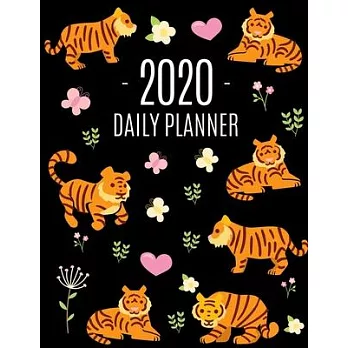 Jungle Tiger Planner 2020: Stylish 2020 Year Organizer: January - December Pretty Safari Animal Planner Scheduler With Butterflies & Flowers Achi