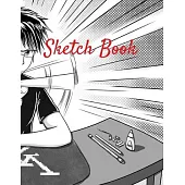 Sketch Book: Manga Anime Notebook for Drawing, Writing, Painting, Sketching, or Doodling