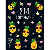 Pineapple Planner 2020: For All Your Daily Appointments! Cute 12 Months Weekly Planner with Tropical Yellow Fruit Large Black Agenda Organizer