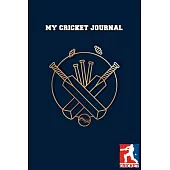 My Cricket Journal Dot Grid Style Notebook: 6x9 inch daily bullet notes on dot grid design creamy colored pages with beautiful blue cricket bat and ba