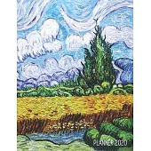 Van Gogh Monthly Planner 2020: Wheat Field with Cypresses Painting Artistic Agenda Daily Organizer: January - December (12 Months) Impressionism Dutc