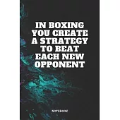 Notebook: Great Boxing Sport Training Quote / Box Saying Boxing Coaching Planner / Organizer / Lined Notebook (6