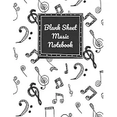 Blank Sheet Music Notebook: Standard Manuscript Music Notation Paper ( Blank Staff Paper With 12 Staves Per Page, For Musician, Composition, Songw