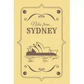 Notes from Sydney: Blank Lined Vintage Themed Journal Opera House