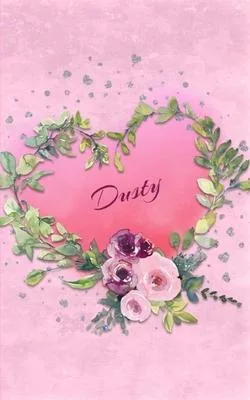Dusty: Personalized Small Journal - Gift Idea for Women & Girls (Pink Floral Heart Wreath)