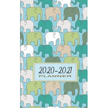 2020-2021 Planner: Small Weekly 2-Year Organizer Notebook for Elephant Lovers - Pocket Sized & Light for Carrying Around
