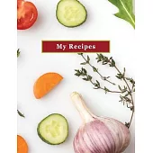 Low Vision My Recipes Blank Personal Cookbook: Large Print and Bold Lines on White Paper for Visually Impaired