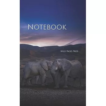 Notebook: Elephant Landscape Sky African Elephants