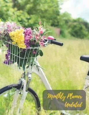 Monthly Planner Undated: Flower bouquet on the bicycle.Undated Monthly Planner with to do list and personal expense tracker.Two-year(24+1 month