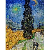 Vincent van Gogh Black Paper Notebook: Country Road in Provence by Night - Artistic Blank Lined Black Pages Journal for Taking Notes - Use with Colore