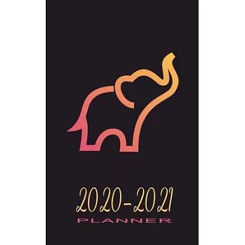 2020-2021 Planner: Small Weekly Two Years Organizer Notebook for Elephant Lovers - Pocket Sized & Light for Carrying Around - Elephants o
