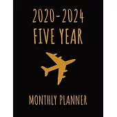 Airplane 2020-2024 Five Year Monthly Planner: Appointment Notebook, Agenda Schedule Organizer Logbook and Business Planners with Federal Holidays