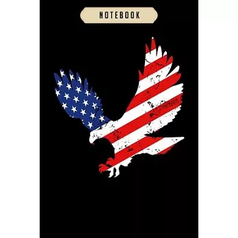 Notebook: American flag eagle freedom liberty veteran Notebook-6x9(100 pages)Blank Lined Paperback Journal For Student, kids, wo