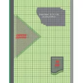 Graph Paper Notebook 8.5 x 11 IN, 21.59 x 27.94 cm: 1/4 inch thin (0.5pt) &1 inch thicker (1pt) light gray grid lines perfect binding, non-perforated,