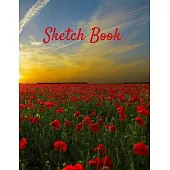 Sketch Book: Flower Sunset Sketchbook - 8.5