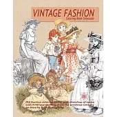 Vintage Fashion coloring Book Greyscale: Old fashion coloring books with sketches of teens and childrens clothing from the previous century as done by