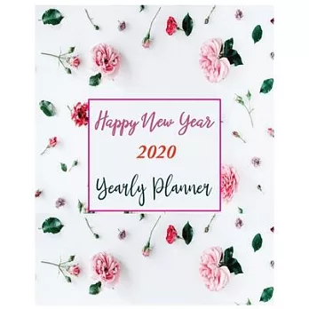 Happy New Year 2020 Yearly Planner: New Year Gift 2020 Christmas Gift 2020 2020 Planner Pretty Simple Planners Botanical Floral Gift For year 2020
