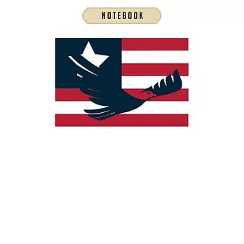 Notebook: American eagle with flag 4th of july special Notebook-6x9(100 pages)Blank Lined Paperback Journal For Student, kids, w