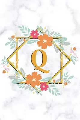 Q: College Ruled Notebook - Cute Floral Initial Monogram Personalized Lined Journal & Diary for Writing Notes for Student