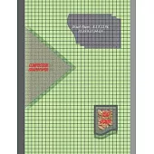 Graph Paper Notebook 8.5 x 11 IN, 21.59 x 27.94 cm: 1/8inch thin [0.5pt] & 1 inch thick [1pt] light gray grid lines perfect binding, non-perforated, D