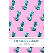 Monthly Planner: Pineapple; 24 months; January 1, 2020 - December 31, 2021; 6 x 9