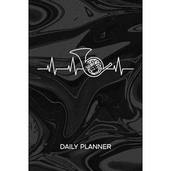 Daily Planner Weekly Calendar: Horn Player Organizer Undated - Blank 52 Weeks Monday to Sunday -120 Pages- Wind Instrument Notebook Journal Corno Hea