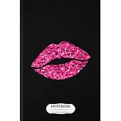 Notebook: Funny Lipstick Cosmetics Lined Notebook/ Blank Journal For Kiss Lip Makeup Rouge, Inspirational Saying Unique Special