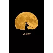 Samurai notebook: A yellow Moon and a great warrior (120 pages, matte finish): Perfect gift for anyone into Japan and Japanese culture