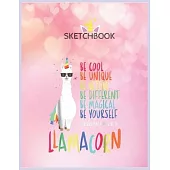 SketchBook: Llamacorn Funny Cute Llama Unicorn Unicorn Blank Unlined SketchBook for Kids and Girls XL Marple SketchBook 100+ Pages