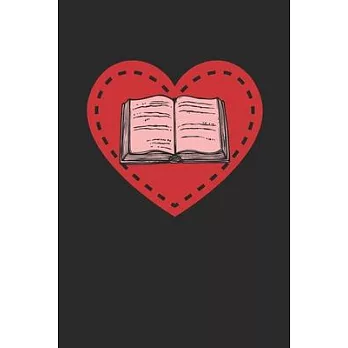 Book Heart: Dotted Bullet Notebook (6＂ x 9＂ - 120 pages) Reader Themed Notebook for Daily Journal, Diary, and Gift