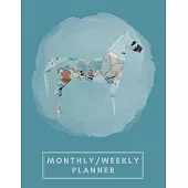 Monthly/Weekly Planner: Teal Blue Japanese Origami Horse Weekly Planner + Monthly Calendar Views 12 Month Agenda Planner Gift For Horse Lovers