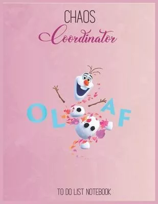 Chaos Coordinator To Do List: Disney Frozen 2 Olaf Autum Leaves Happy Portrait To Do & Dot Grid Matrix Notebook for Girls Teens Kids Journal College