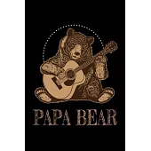 Papa Bear with Guitar Music Journal: Papa Bear Musician Dad Gift With Guitar / White Marble Blank Sheet Music / Notebook for Musicians / Staff Paper M