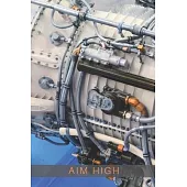Airplane Artic Blue Jet Engine Aim High Collection Travel Lined Journal, Volume 22, College Ruled Notebook, Softcover Writing Notepad Gift, 120 Pages