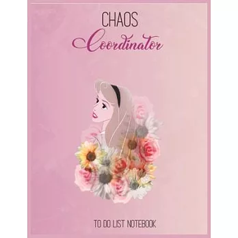 Chaos Coordinator To Do List: Disney Princess Aurora Sleeping Beauty Floral Long Sleeve To Do & Dot Grid Matrix Notebook for Girls Teens Kids Journa