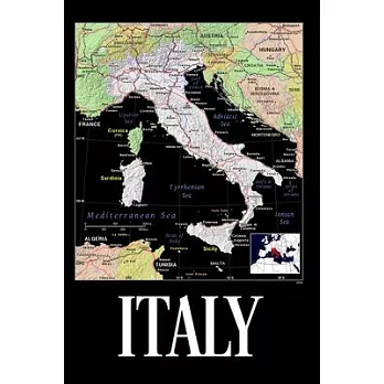 Italy: Map of Italy Notebook